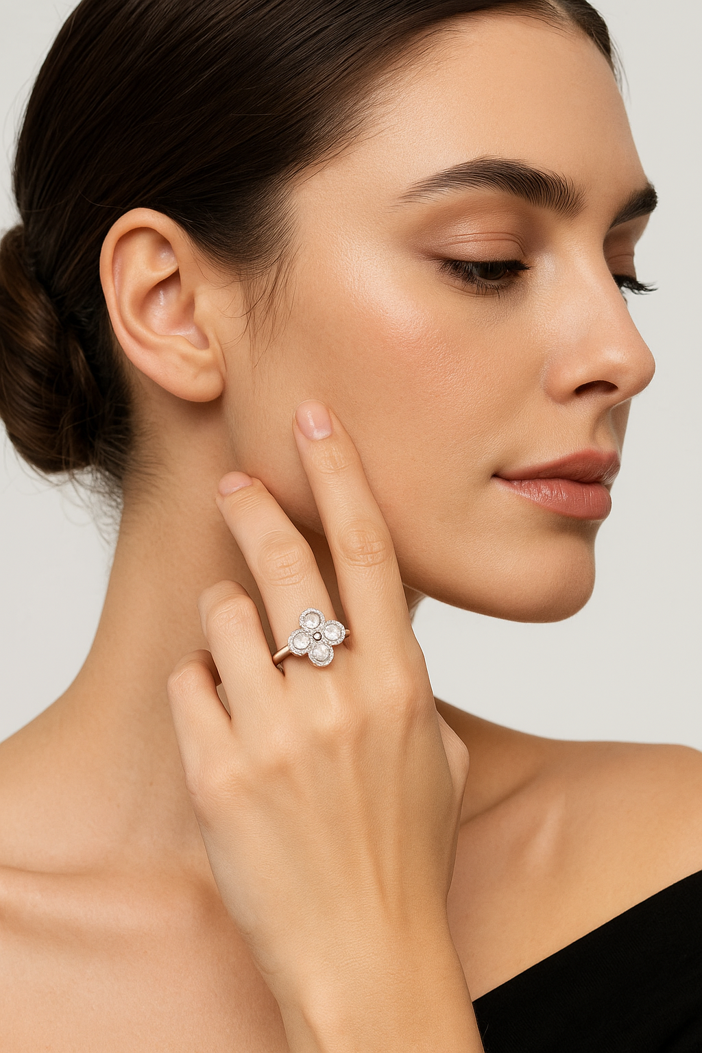 ANILLO DE PLATA ESTILO VAN CLEEF