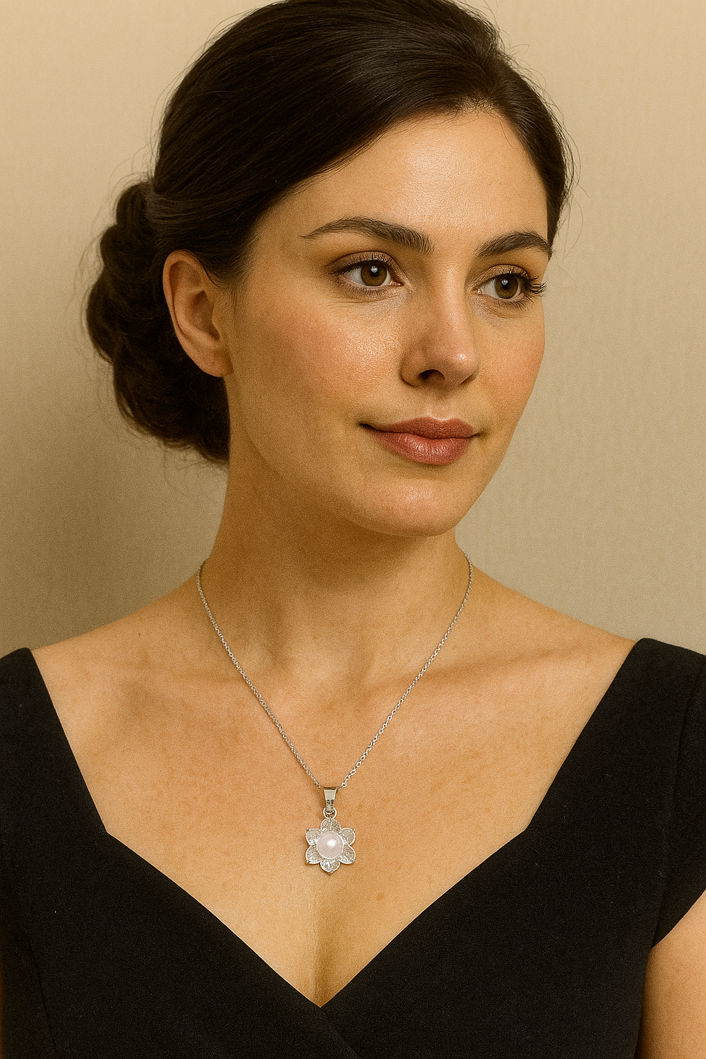 COLLAR DE ACERO FLOR