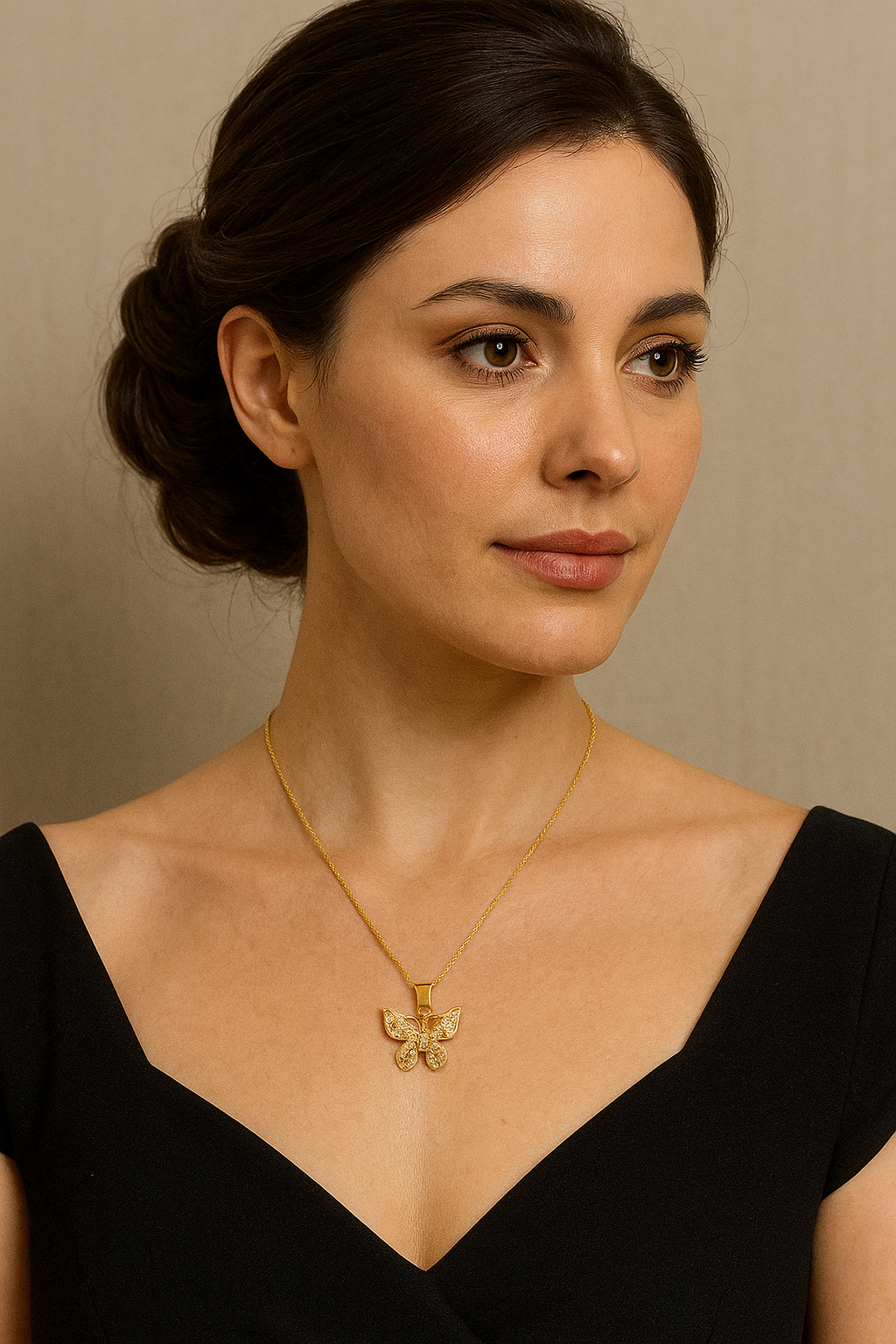 COLLAR MARIPOSA CIRCON